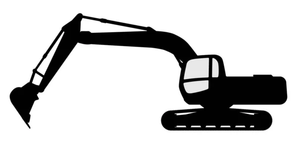 The silhouette of the excavate on a white background. — Stock Vector