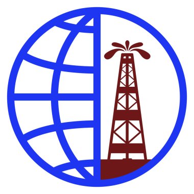 Dünyanın arka planında petrol çeşmesi.
