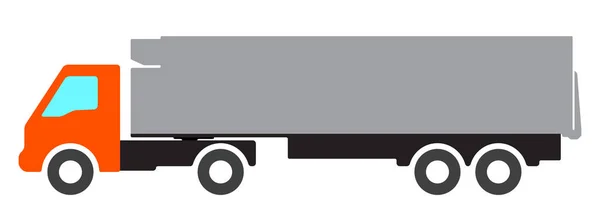 Silhuett av en lastbil på en vit bakgrund. — Stock vektor