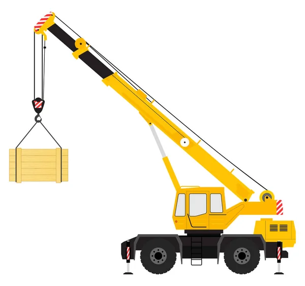 Color image of a crane with a load. — Stock Vector