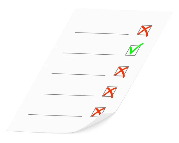 Image d'un questionnaire sur fond blanc. — Image vectorielle