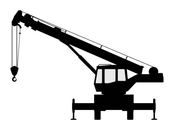 The crane Silhouette on a white background. — Stock Vector