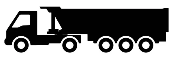 Semirreboque de caminhão basculante em um fundo branco. — Vetor de Stock