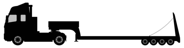 Silhueta de um caminhão com um reboque . —  Vetores de Stock