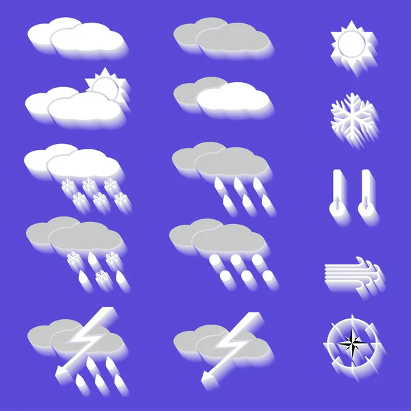 Eine Reihe von Wettersymbolen. — Stockvektor