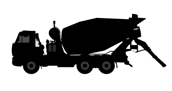 Silhouette of a concrete mixer. — Stock Vector