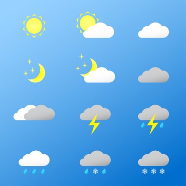 Evrensel renk simgeleri hava.