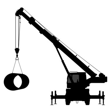 Vinç. beyaz zemin üzerine siluet.