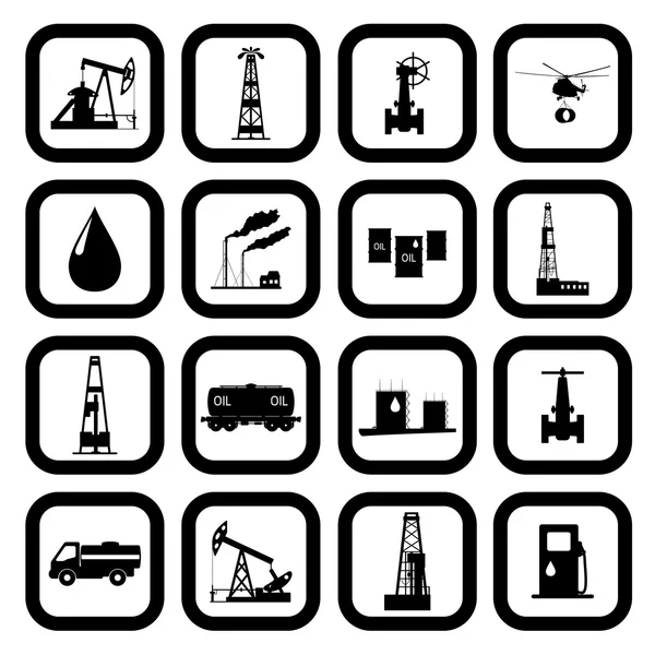 Oil and petroleum icon set. — Stock Vector