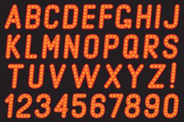 Harf ve rakam lambaların kümesi.