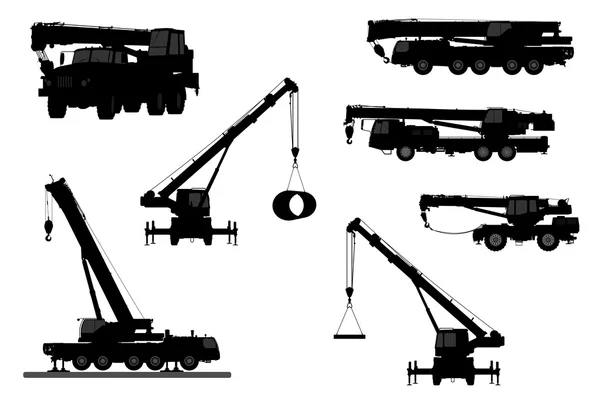 Vinç siluet beyaz bir arka plan ayarla.