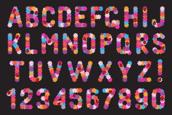 Bir dizi harf ve çiçek..