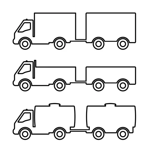 Conjunto de siluetas los camiones de carga . — Archivo Imágenes Vectoriales