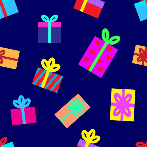 Fondo sin costuras de cajas de regalo . — Vector de stock