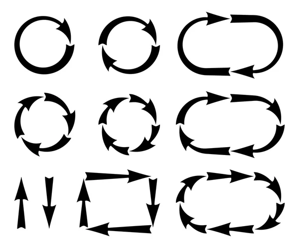 Aantal silhouetten pijlen. — Stockvector