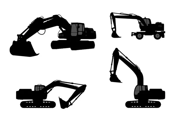 Set sziluettje a excavate. — Stock Vector