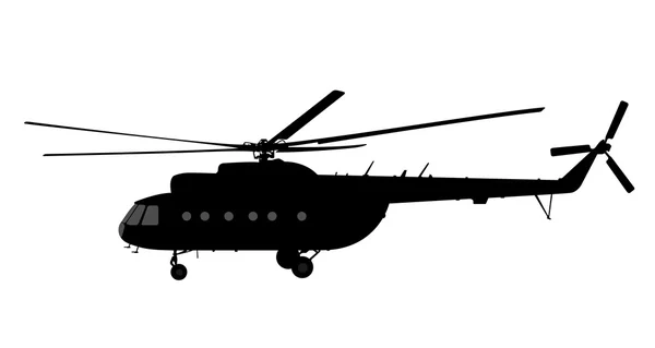 Helikopter van silhouet. — Stockvector