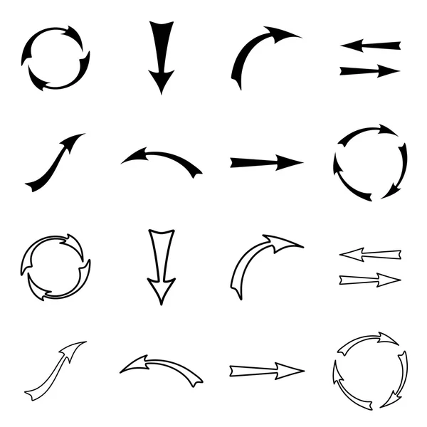 Conjunto de siluetas flechas . — Archivo Imágenes Vectoriales