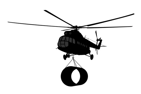 Helicóptero de silueta . — Vector de stock