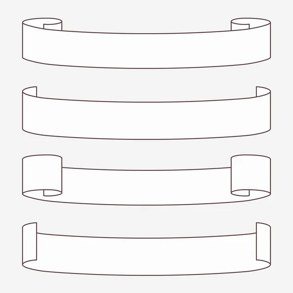 Set of white horizontal scrolls. — Stock Vector