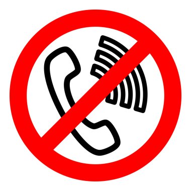 Sign forbidding to use the phone. clipart