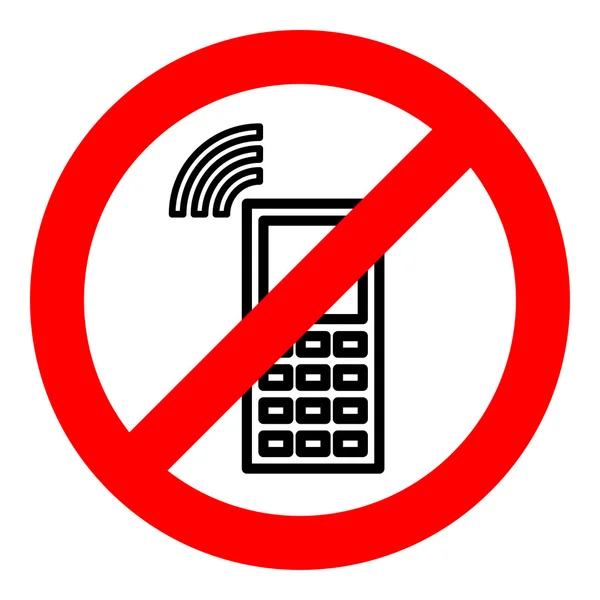 Firma prohibiendo usar el teléfono . — Archivo Imágenes Vectoriales