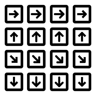 Siluetleri okları kümesi.