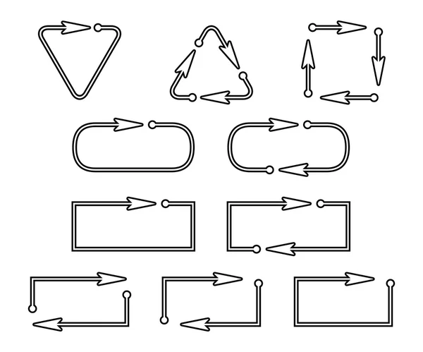 Conjunto de setas silhuetas . —  Vetores de Stock