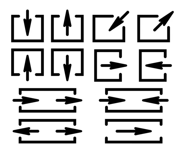 Conjunto de setas silhuetas . —  Vetores de Stock