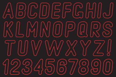 Alfabe ve numaralar ışık.