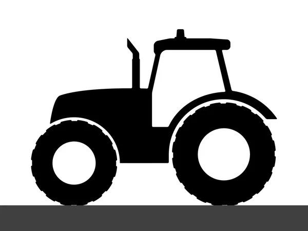 Silhouette de tracteur sur fond blanc . — Image vectorielle