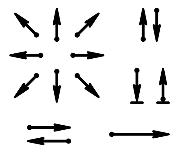 Conjunto de siluetas flechas . — Vector de stock