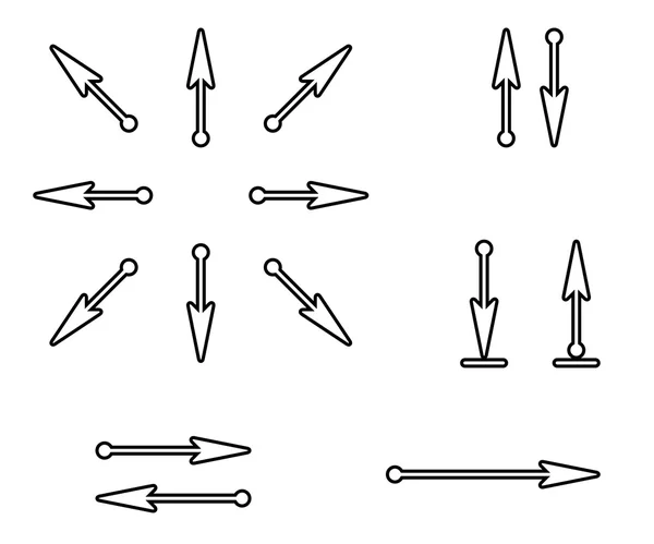 Conjunto de setas silhuetas . — Vetor de Stock