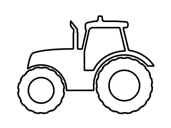 Silhouette de tracteur sur fond blanc . — Image vectorielle