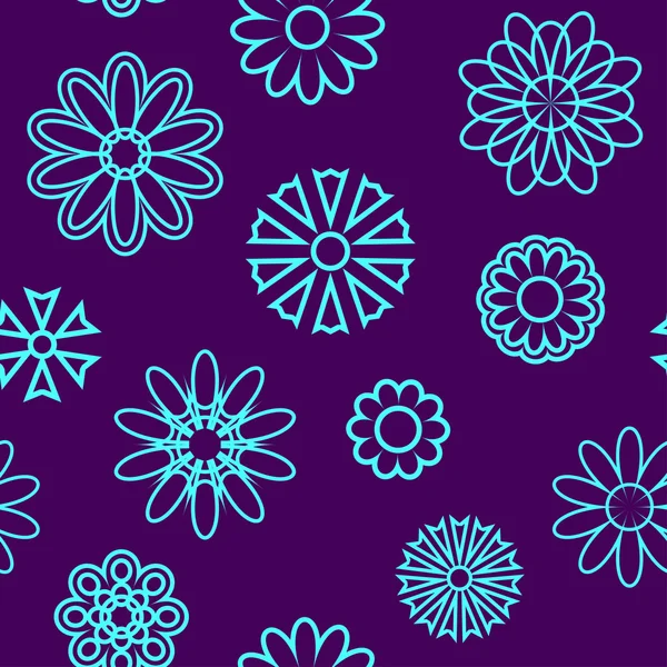 Seamless mönster med silhuetter av blommor. — Stock vektor
