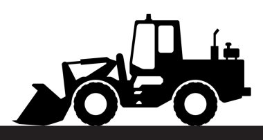 siluet beyaz zemin üzerinde yükleyici.