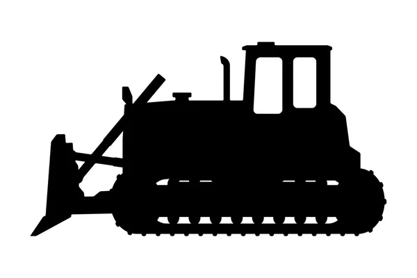 Tractor silhouet op een witte achtergrond. — Stockvector