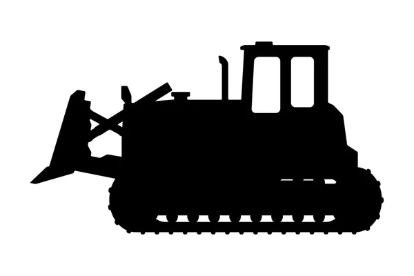 Silhouette de tracteur sur fond blanc . — Image vectorielle