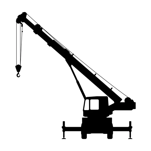 Crane Silhouette på en vit bakgrund. — Stock vektor