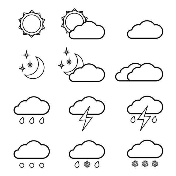 Set of weather icons. — Stock Vector