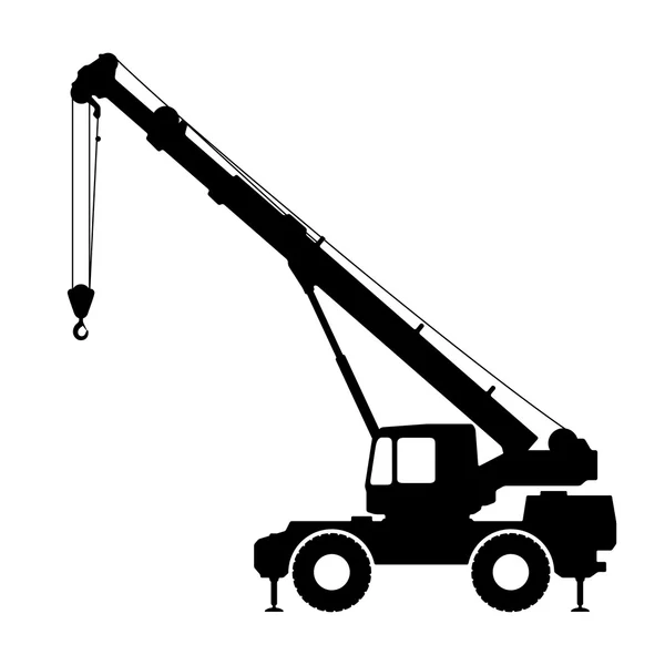 Beyaz arka planda Crane Silueti.