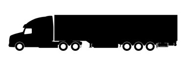 Karavanı olan bir kamyonun silueti..