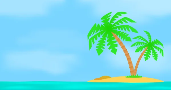 An island with a palm tree. — Stock Vector