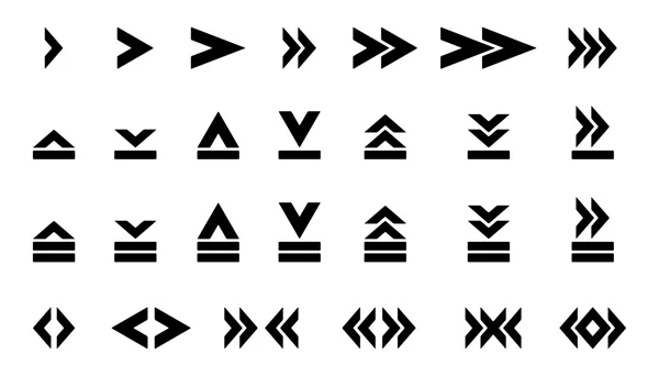 Set of silhouettes arrows. Royalty Free Stock Vectors