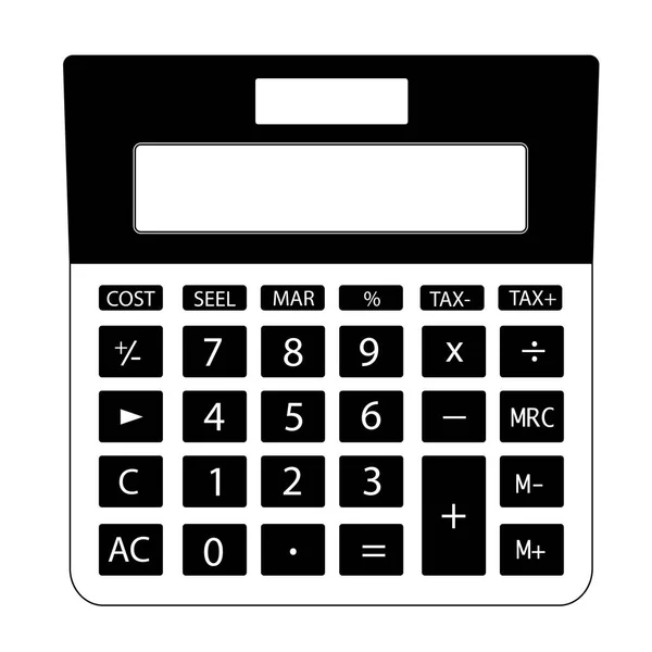 Vector Silhouette Calculator White Background — Stock Vector