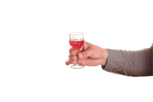 Male hand with  liquor glass — Stock Photo, Image