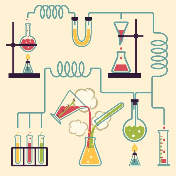 Laboratório de Química Infográfico — Vetor de Stock