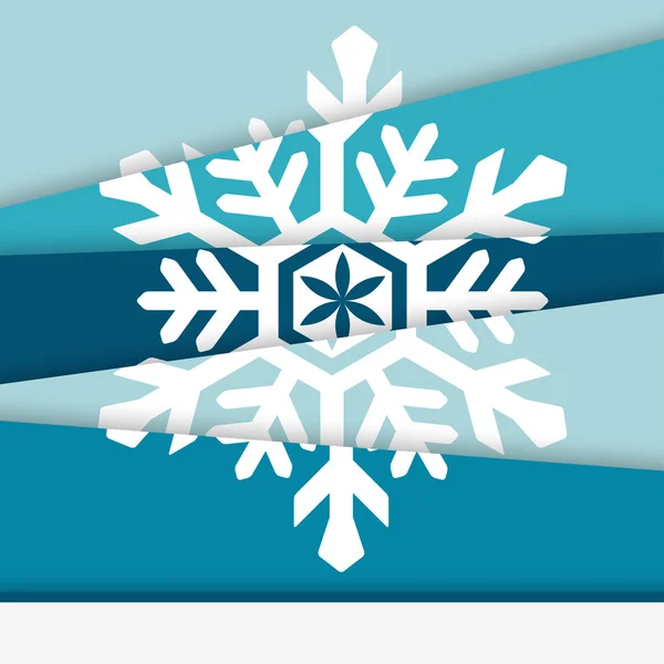 Tarjeta creativa de año nuevo. Copo de nieve asimétrico formado por papel — Vector de stock