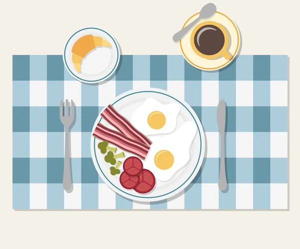 Breakfast. Table setting Vector Graphics
