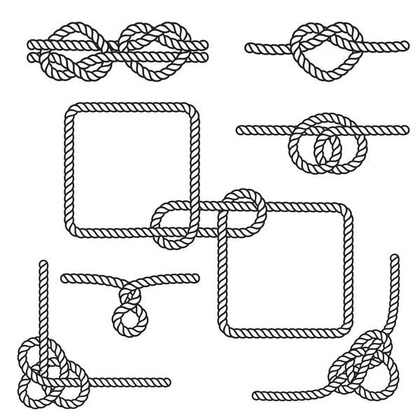 Nautical rope knots — Stock Vector